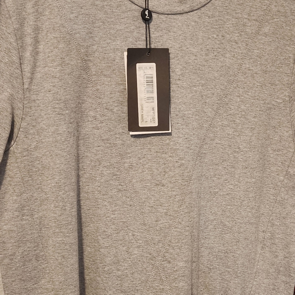 True Religion T-Shirt Men’s Large Gray Logo Casual Crew Neck Short Sleeve NWT